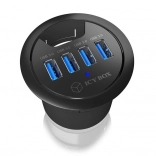 Stolní USB hub ICY BOX do průchodky 60 mm, 4× USB 3.0