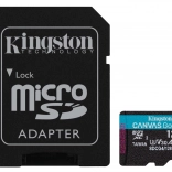 MicroSD karta 128 GB Kingston Canvas Go! Plus A2 U3 V30 s adaptérem