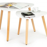 Sada konferenčních stolků 2 ks bílé skandinávské