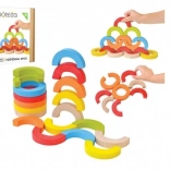 Dřevěná balanční mozaika duhové oblouky 24 dílků