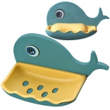 Nástěnná mýdlenka ve tvaru velryby s odtokem