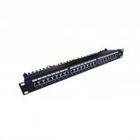 Patch panel 19'' 24x RJ45 kat.6, černý