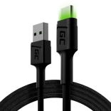 Nabíjecí a datový kabel USB-A na USB-C 120 cm s LED podsvícením GREEN CELL Ray