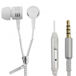 Sluchátka do uší Zipper s mikrofonem bílé