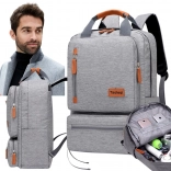 Studentský školní batoh světle šedý