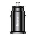 Baseus Square kovová autoadaptér A+C 30W s rychlým nabíjením
