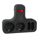 Maclean Energy čtyřnásobná elektrická zásuvka s vypínačem