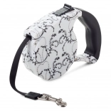 Automatické vodítko s blokovací funkcí 5m, bílé s liliemi