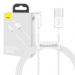 Baseus Superior USB-A na Lightning kabel 1 m, rychlé nabíjení 2,4 A (bílý)