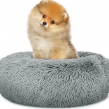 Univerzální plyšový pelíšek pro psy a kočky, 40 cm - světle šedý