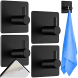 Samolepicí kovové háčky RUHHY, sada 4 ks – černé bez vrtání