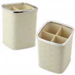 Organizer na štětce se čtyřmi přihrádkami bílý 12 × 9,5 cm