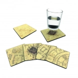 Sada podtácků MARAUDER'S MAP (4 ks) – teplotně měnící