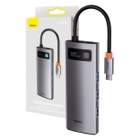 Adaptér Baseus 5v1 USB‑C hub s HDMI, 3× USB 3.0 a USB‑C PD 100 W