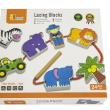 Viga dřevěné navlékací kostky Safari ZOO