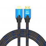 hdmi kabel 2.1 3 m 8k modro‑černý se zlatými konektory