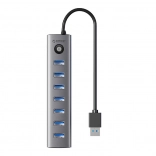 Orico USB-C hub se 7× USB 3.0, šedý