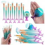 Sada duhových štětců na líčení v tvaru mořského ocasu, 11 ks
