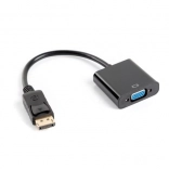 Adaptér displayport na vga 15pin, m na f, 10 cm, černý