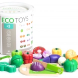 Dřevěná zelenina pro krájení Ecotoys 20 ks