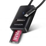AXAGON adaptér USB 3.2 Gen 2 pro M.2 NVMe/SATA SSD s kabelem USB‑C 10 cm