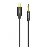 Audio kabel Baseus USB-C na 3,5 mm jack černý 1,2 m
