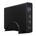 Externí box ICY BOX pro 2,5"/3,5" HDD/SSD s USB‑C a USB hubem
