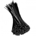 Černé nylonové stahovací pásky 2,5x120 mm, 100 ks