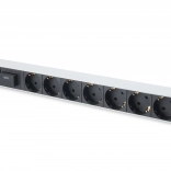 PDU 19" rack napájecí lišta 7xSchuko, 2m 1xSchuko, 16A s ochranou proti přepětí