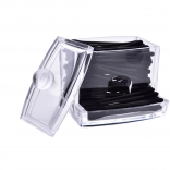 Elegantní průhledný dávkovač na kosmetické tyčinky z akrylu