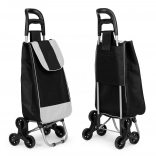 Nákupní vozík ModernHome, černý, 25l taška, 6 kol, kovový rám