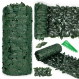 Umělý břečťanový plot 500 × 50 cm, tmavě zelený zástin na balkon a plot