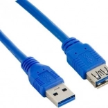 Prodlužovací kabel USB 3.0 AM–AF 3 m modrý LANBERG