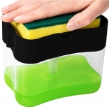 Dávkovač tekutého mýdla a saponátu s držákem houbičky 600 ml