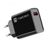 Síťová nabíječka NATEC ribera 1× USB‑A 18 W, černá