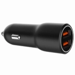 duální USB-A auto nabíječka QC3.0 36W černá