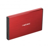 Externí kovová 2,5" box na disk NATEC Rhino GO USB 3.0, červený