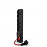 Prodlužovací přepěťová ochrana ACAR F5 Power, 5 zásuvek, 10 m, 16 A, černá