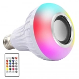 barevná žárovka led rgb e27 s bluetooth reproduktorem a dálkovým ovládáním