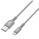 usb–usb‑c silikonový kabel 2 m, šedý, rychlé nabíjení