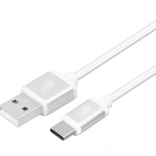 USB-A na USB-C kabel 2 m, stříbrný opletený