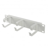 Organizér kabelů 10" s 3 kovovými držáky typ B, šedý