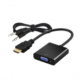 Adaptér HDMI (M) na VGA (F) s audio
