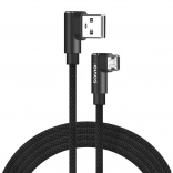 Oboustranný kabel usb a – micro usb 2 m s úhlem 90° savio