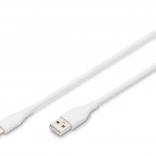 Silikonový kabel USB-A na USB-C 60W 0,5m bílý