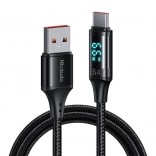 Kabel USB na USB-C s displejem Mcdodo, 66W, 6A, 1,2 m černý