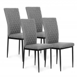 Sada 4 moderních šedih jídelních a obývacích židlí