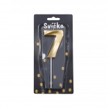 Párty svíčka číslo 7 zlatá