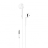 Drátová sluchátka do uší FONENG s 3,5 mm jackem a mikrofonem – bílá