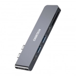 Dokovací stanice Choetech pro MacBook Pro, 7v2 USB-C, Thunderbolt 3 (stříbrná)